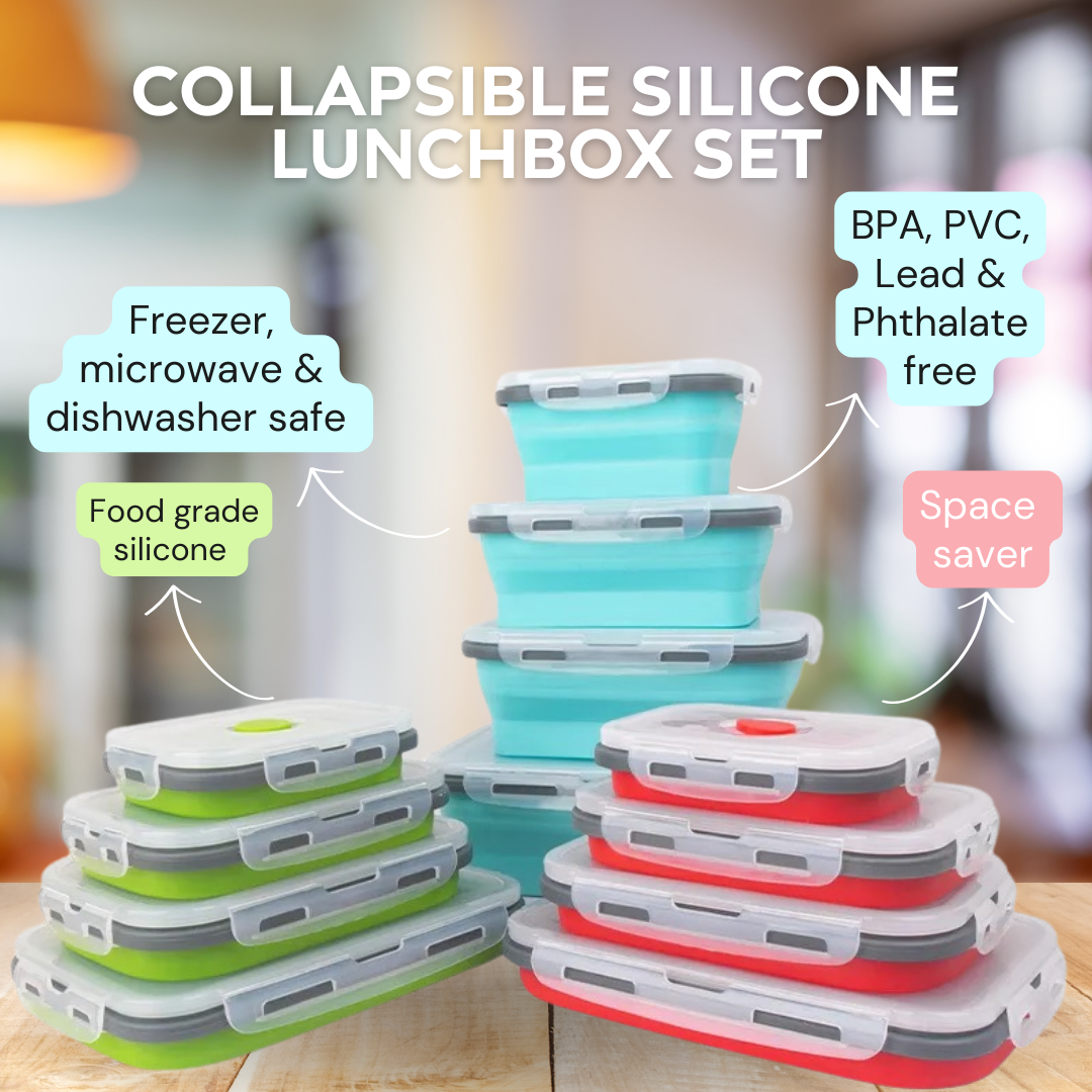 Collapsible Silicone Lunchbox Set