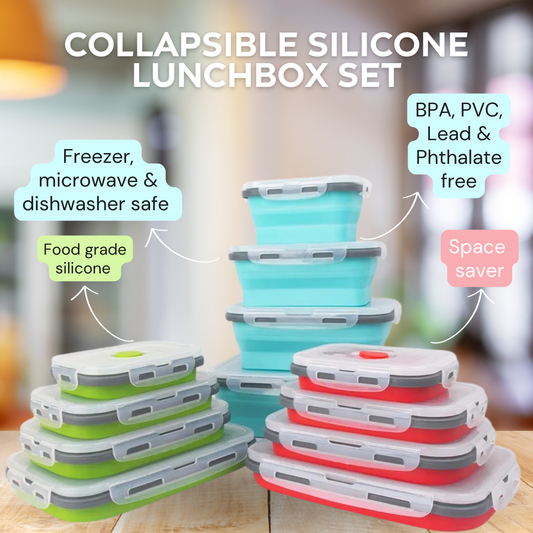 Collapsible Silicone Lunchbox Set