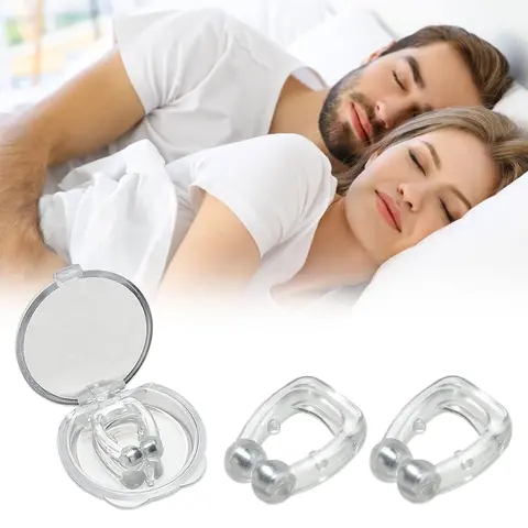 2 Pc silicone magnetic anti snore nose clip