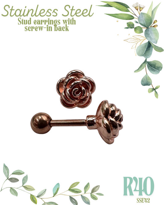 Rose Stainless Steel Earrings SSE40-42