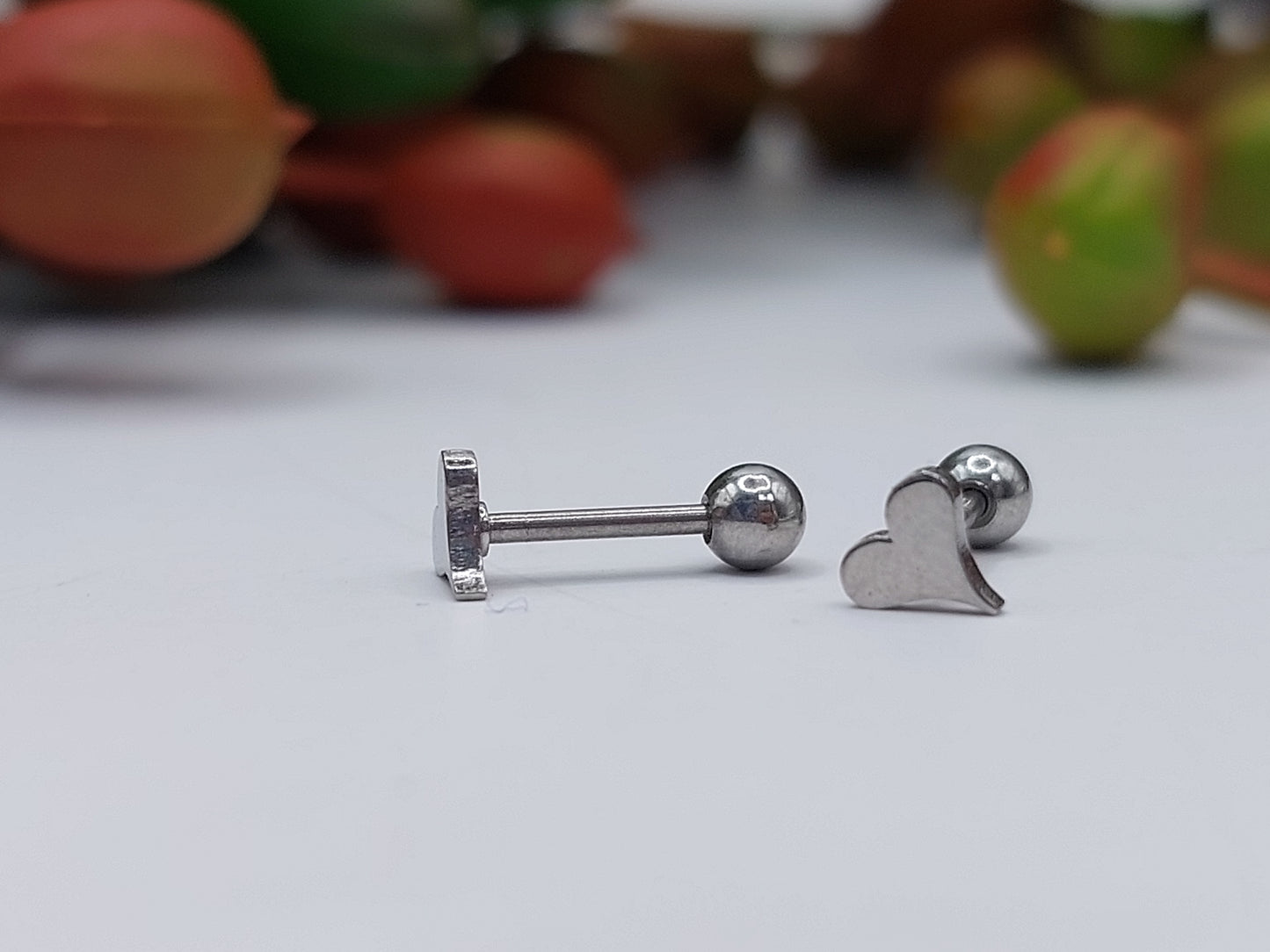 Heart Stainless Steel Flatback Earring