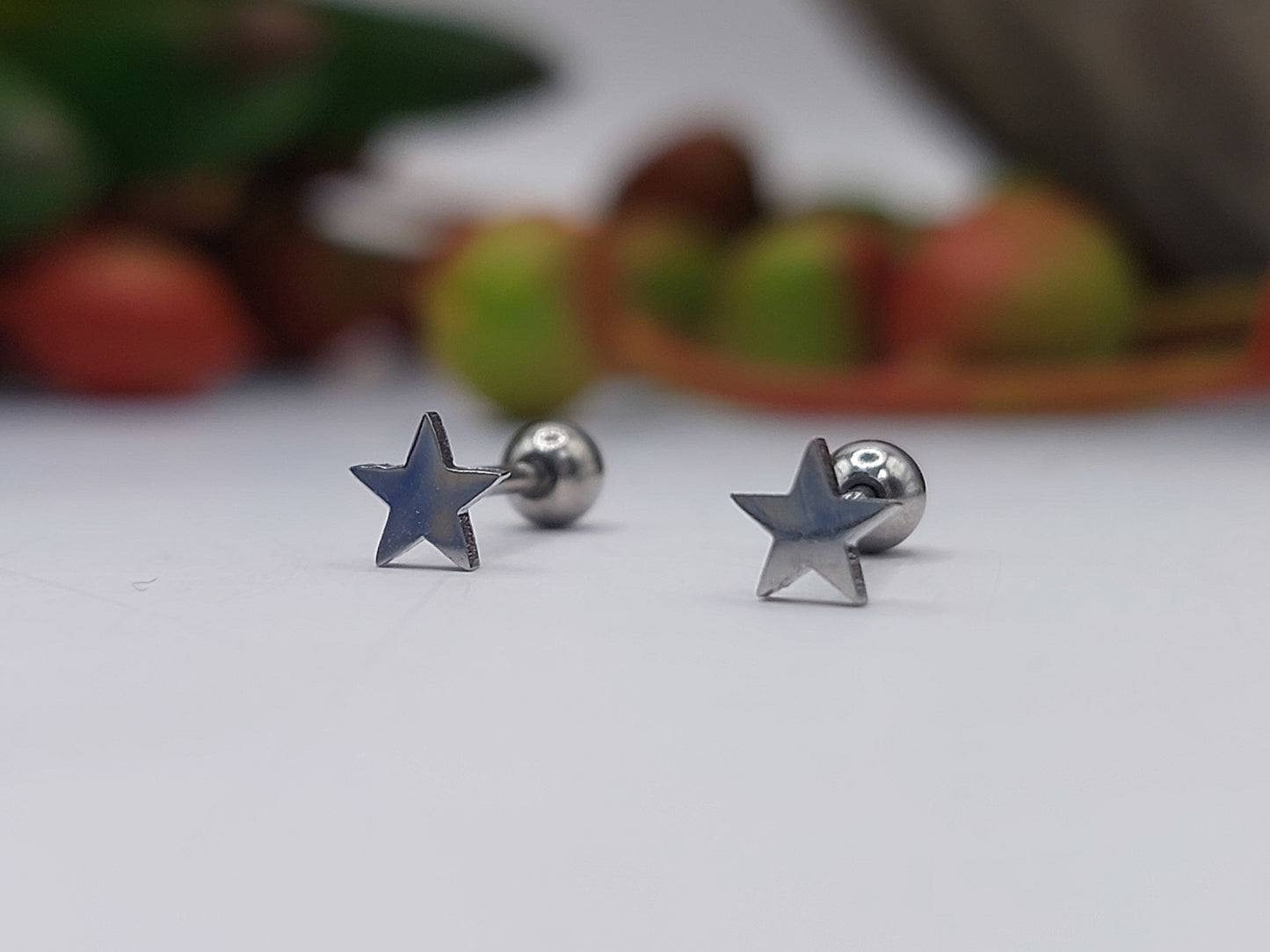 Star Stainless Steel Earring Screw-In Stopper