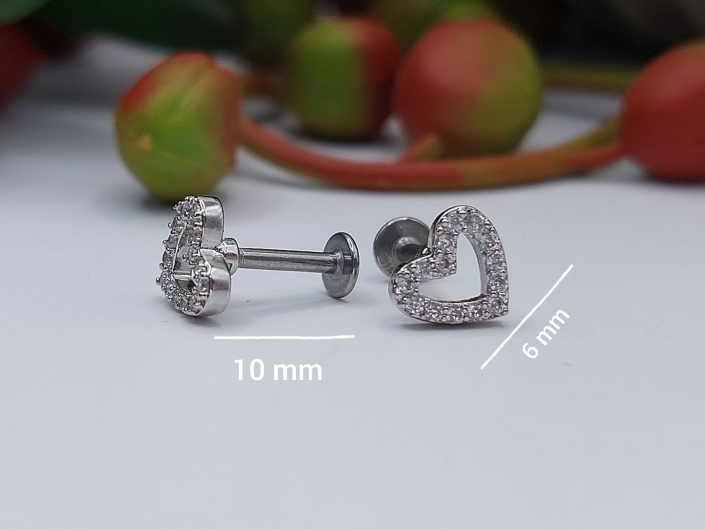 Heart Stainless Steel Flatback Earring