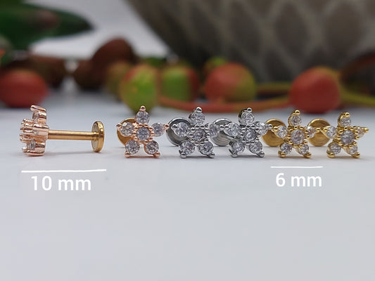 Flower Stainless Steel Flatback Earring