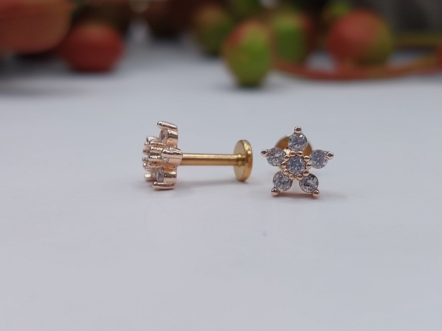 Flower Stainless Steel Flatback Earring