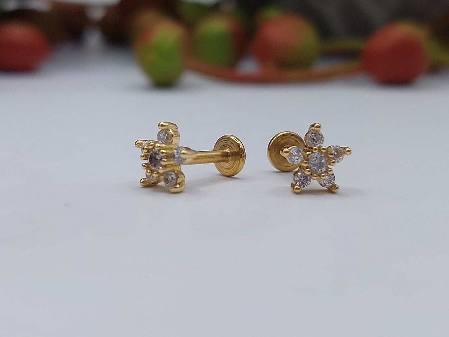 Flower Stainless Steel Flatback Earring